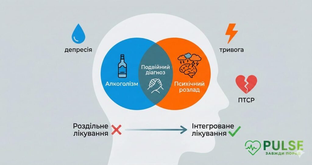 Комплексний Підхід до Лікування "Подвійного Діагнозу" (Алкоголізм + Тривога/Депресія/ПТСР)