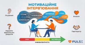 Мотиваційне Інтерв’ювання (МІ): Як цей метод допомагає людині “дозріти” до лікування та подолати внутрішній опір.