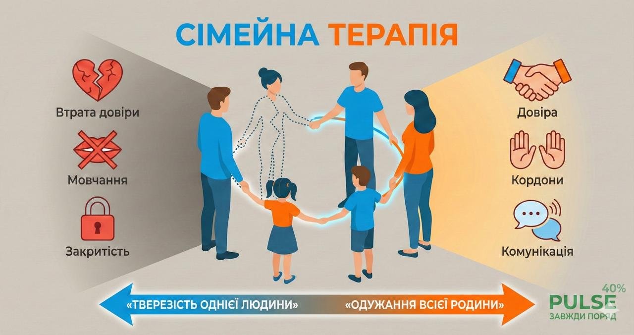 Роль семейной терапии (за пределами созависимости): восстановление доверия, установление здоровых границ и коммуникация после выхода из реабилитации.